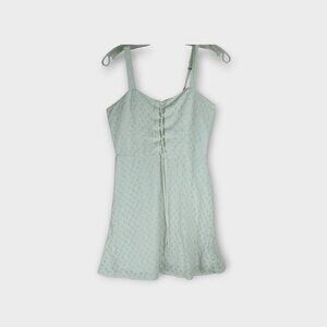 Hollister White Lace Mini Dress Lace-Up Front Size S